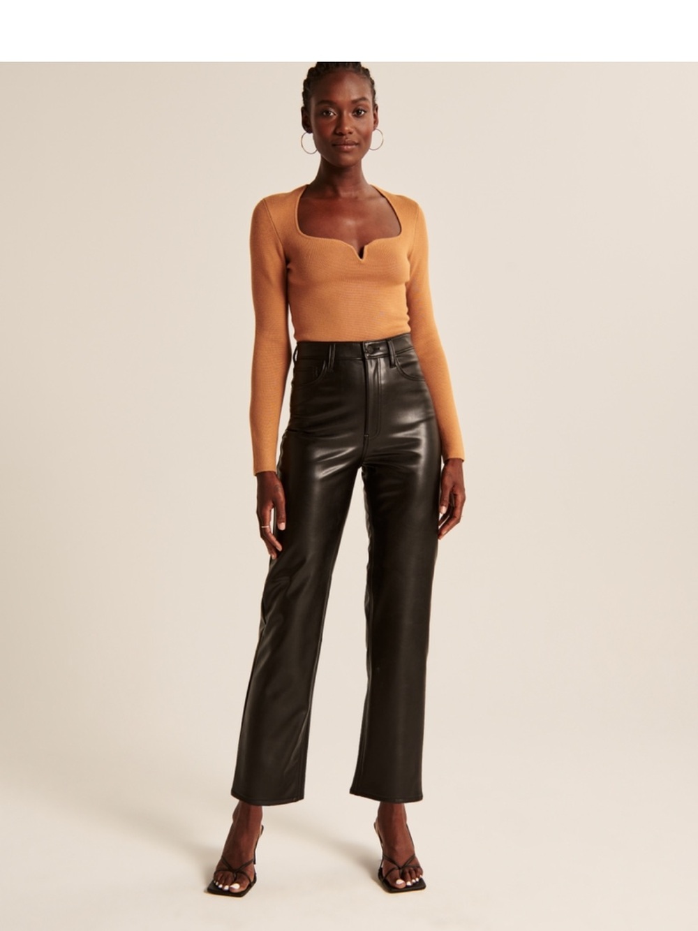 Abercrombie & Fitch Black Vegan Leather High-Rise Pants